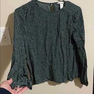 Green Polka Dot Blouse